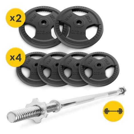 Zestaw kulturystyczny żeliwny 40 kg + gryf prosty 180 cm