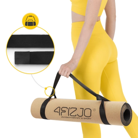 Mata do jogi i ćwiczeń antypoślizgowa 4 mm korkowa