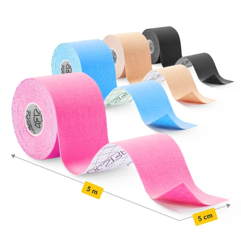 Zestaw 4 taśm do kinesiotapingu 5 cm x 5 m