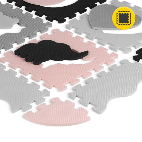 Mata edukacyjna dla dzieci puzzle 150 x 150 cm różowa