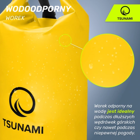Worek wodoodporny 30 litrówTSUNAMI żółty