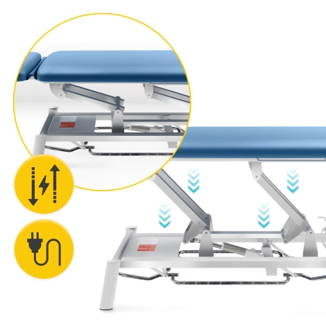 Stół do masażu i rehabilitacji elektryczny PURE niebieski