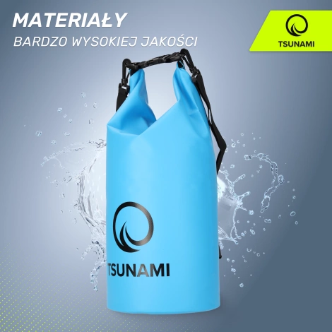 Worek wodoodporny 10 litrów TSUNAMI niebieski