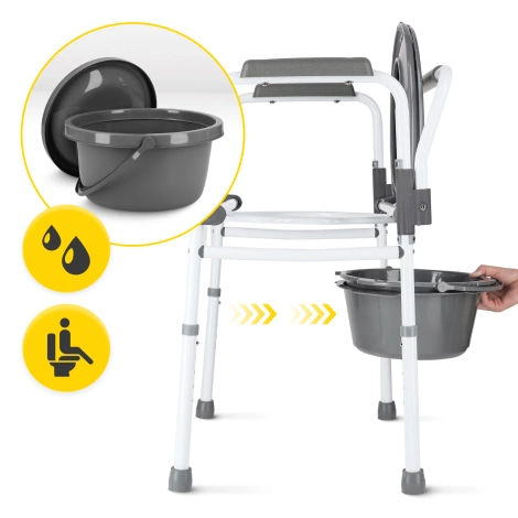 Krzesło sanitarne toaletowe 3 w 1 z regulacją wysokości