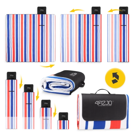 Koc piknikowy plażowy z izolacją 200 x 200 cm paski