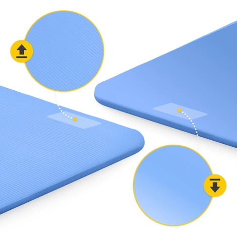 Mata do ćwiczeń fitness i jogi NBR 180 × 60 × 1,5 cm niebieska