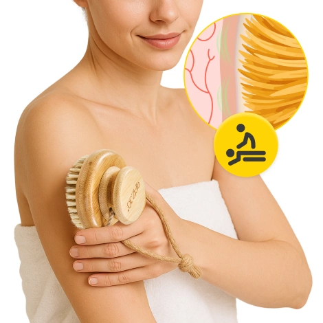 Szczotka do masażu ciała na sucho do skóry wrażliwej