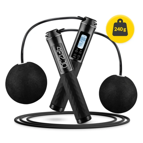 Skakanka z licznikiem i kulkami czarna