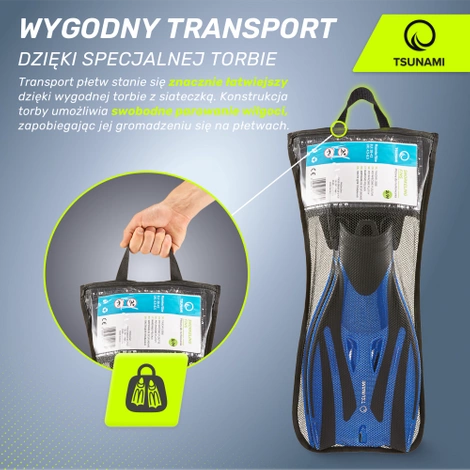 Płetwy do nurkowania dla dzieci TSUNAMI rozmiar 33-37