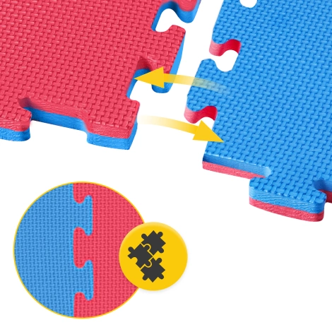 Mata ochronna piankowa PUZZLE na podłogę 100 x 100 cm niebieska