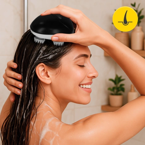 Elektryczny masażer do głowy wodoodporny czarny