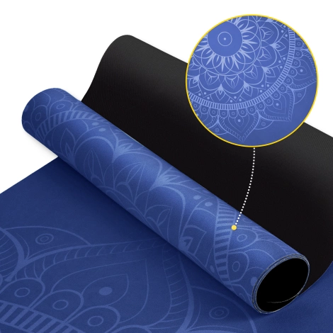 Zamszowa mata do jogi i ćwiczeń 1,5 mm niebieska