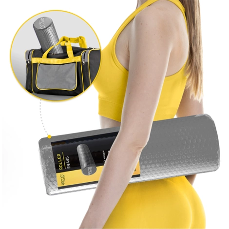 Wałek do masażu z wypustkami CARE+ 45 cm szary