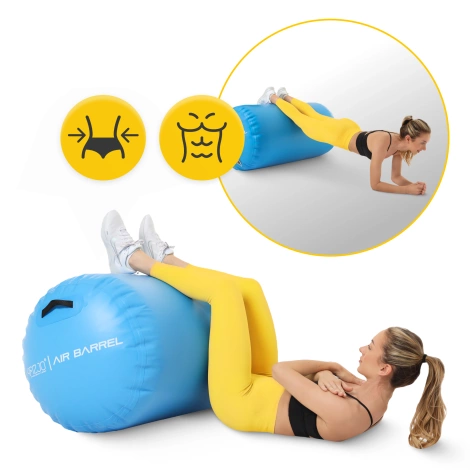 Dmuchany wałek gimnastyczny AIR BARREL 60 cm niebieski