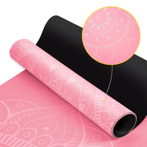 Zamszowa mata do jogi i ćwiczeń 1,5 mm różowa