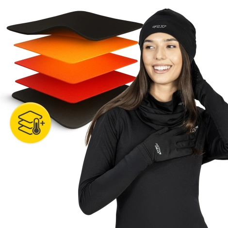 Zestaw odzieży termicznej unisex - czarny komplet 5w1 rozmiar XL