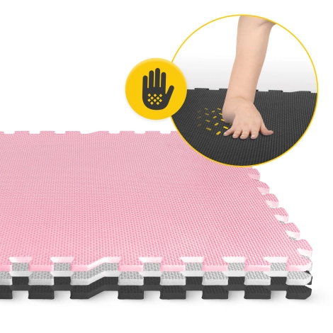 Mata edukacyjna dla dzieci puzzle 180 x 180 cm różowa