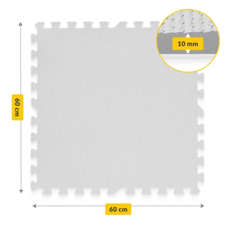 Mata edukacyjna dla dzieci puzzle 180 x 180 cm szara