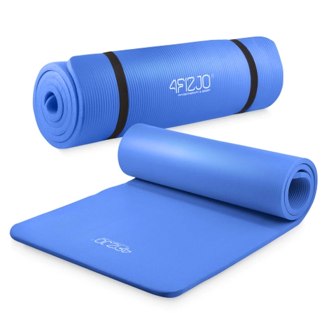 Mata do ćwiczeń fitness i jogi NBR 180 × 60 × 1,5 cm granatowa