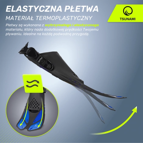 Płetwy do pływania TSUNAMI S/M granatowe
