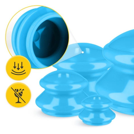 Bańki chińskie gumowe 4 szt. niebieskie