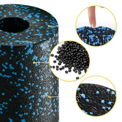 Wałek i piłki do rollowania i masażu EPP zestaw 6 szt. niebieski