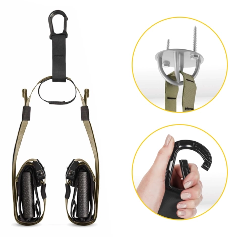 Pasy treningowe taśmy do ćwiczeń TRX khaki