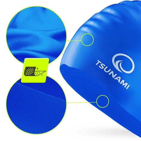 Czepek na basen unisex TSUNAMI PRO niebieski