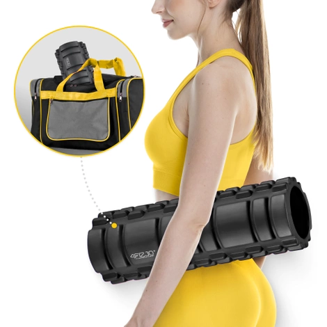 Wałek do masażu z wypustkami EVA 33 cm czarny