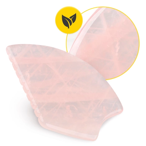 Karbowany kamień Gua Sha z naturalnego różowego kwarcu