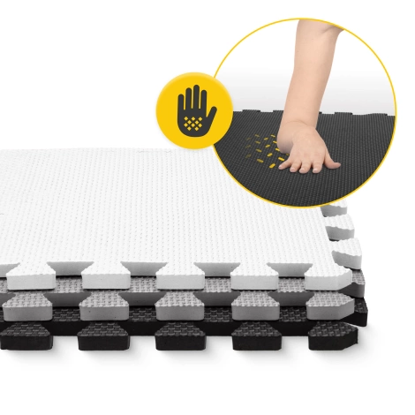 Mata edukacyjna dla dzieci puzzle 90 x 90 cm szara