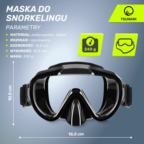 Maska do nurkowania i snorkelingu TSUNAMI