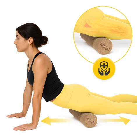 Gładki wałek do masażu korkowy 30 cm