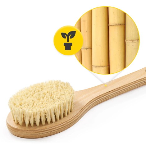 Długa szczotka do kąpieli i masażu ciała twarda