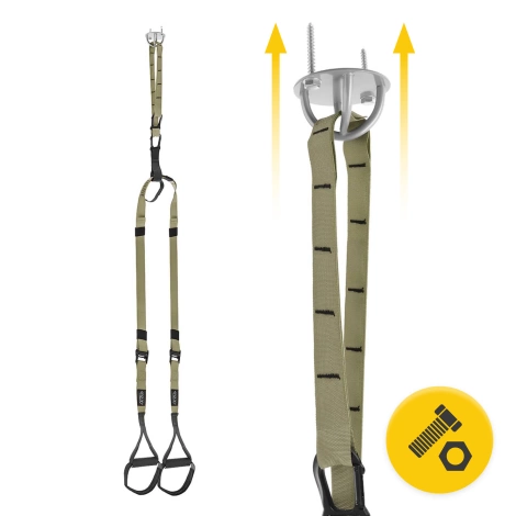 Pasy treningowe taśmy do ćwiczeń TRX khaki