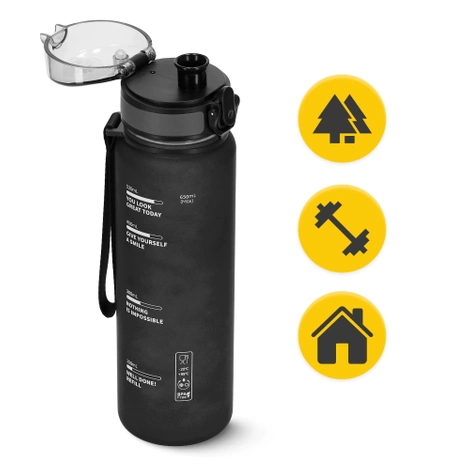 Butelka sportowa na wodę 650 ml czarna