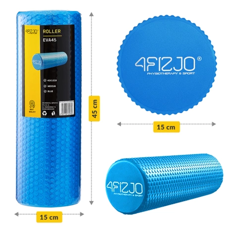 Wałek do masażu z wypustkami CARE+ 45 cm niebieski