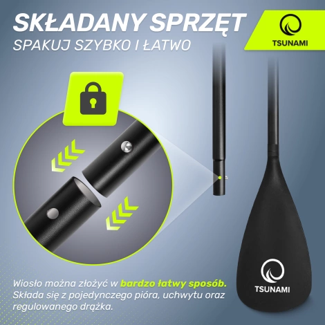 Wiosło składane regulowane 2w1 TSUNAMI