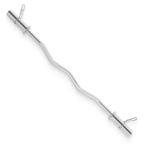 Gryf olimpijski lekko łamany 120 cm z łożyskami - 10 kg