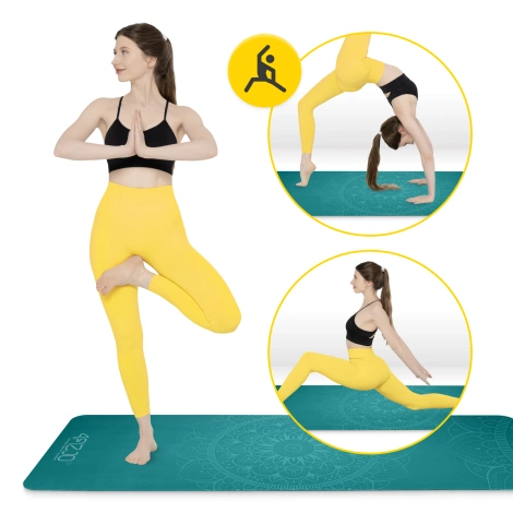 Zamszowa mata do jogi i ćwiczeń 1,5 mm zielona