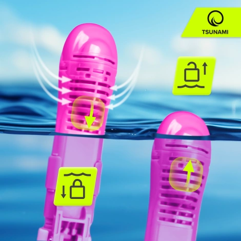 Maska do nurkowania dla dzieci TSUNAMI SHARK różowa