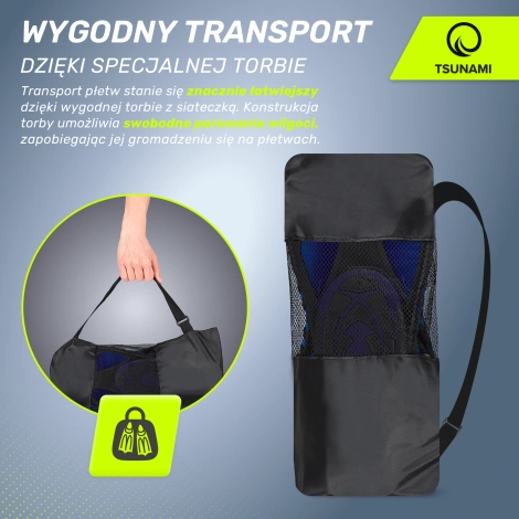 Płetwy do pływania TSUNAMI L/XL granatowe