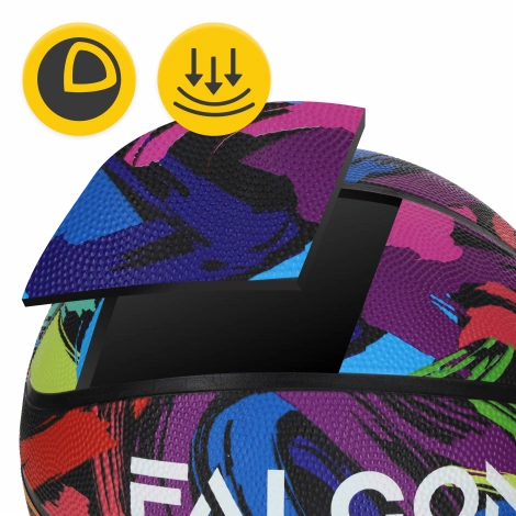 Piłka do koszykówki Falcon rozmiar 7 wielokolorowa
