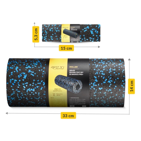 Wałek i piłki do rollowania i masażu EPP zestaw 6 szt. niebieski