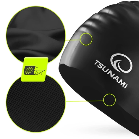 Czepek na basen unisex TSUNAMI PRO czarny
