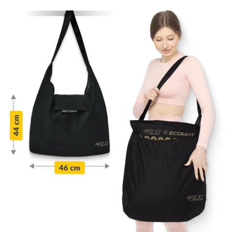 ECO Mata do akupresury z łuskami gryki i kokosem czarno-złota