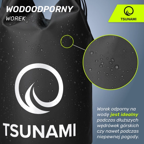 Worek wodoodporny 10 litrów TSUNAMI czarny