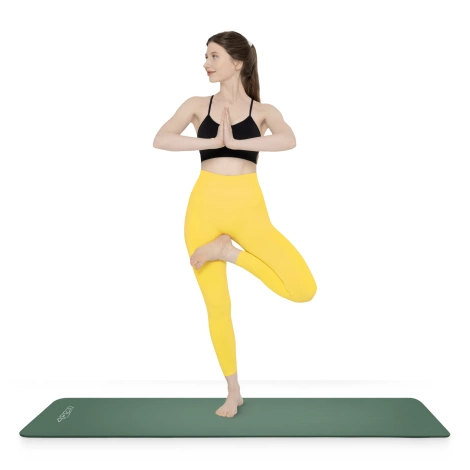 Mata do ćwiczeń fitness i jogi NBR 180 × 60 × 1 cm szałwiowa zieleń