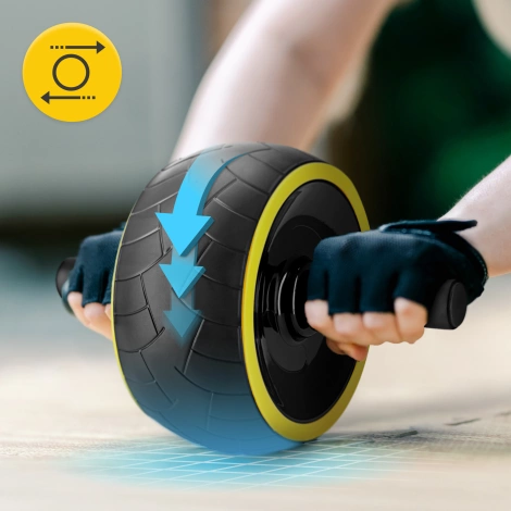 Kółko do ćwiczeń mięśni brzucha AB WHEEL XL żółte