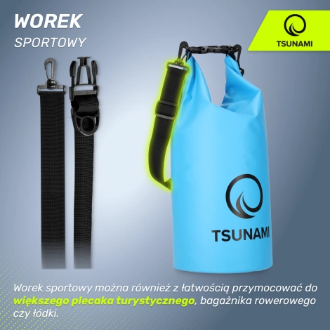 Worek wodoodporny 10 litrów TSUNAMI niebieski